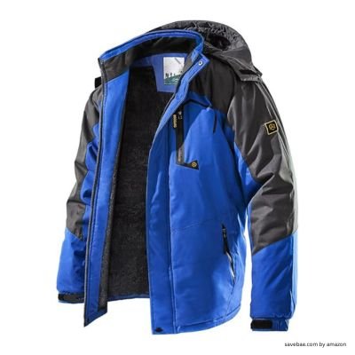 men's winter jackets like Men's Winter Ski Jacket Warm Fleece Waterproof Outdoor Mountain Hiking Windbreaker Hooded Snow Rain Coat