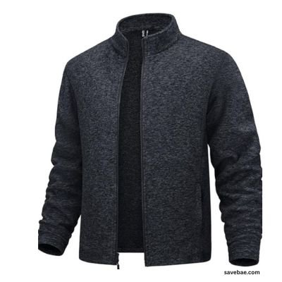 MAGCOMSEN Men's Fleece Full Zip Jacket Lightweight Stand Collar Jackets Soft Warm Windproof Casual Coats with Zipper Pockets,mens winter jackets